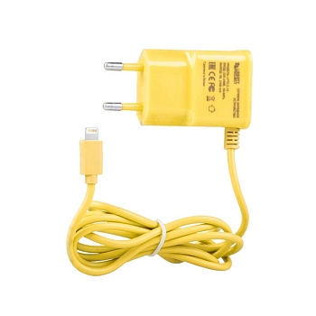 Сетевое зарядное устройство "LP" 1 А для Apple Lightning 8-pin (коробка, желтое)